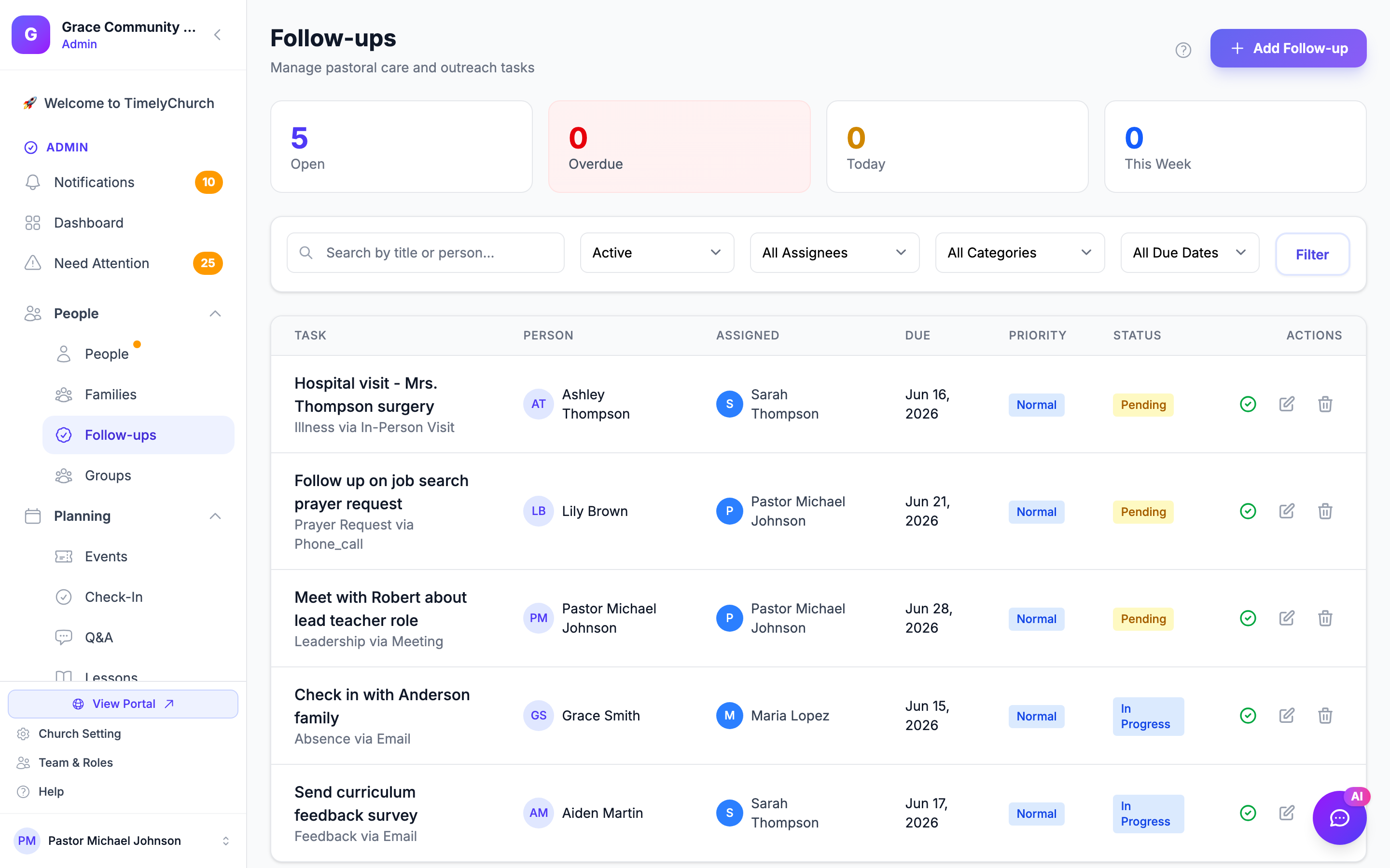 Complete Follow-Up dialog with completion notes text field